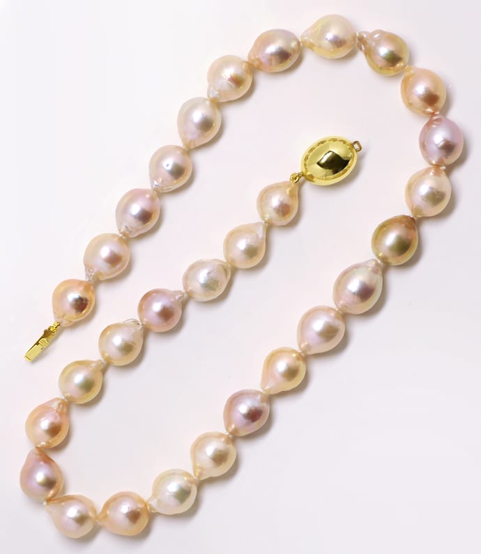 Foto 3 - Ming Perlenkette -12mm Pastell 14K Gold Schloß, Q1718