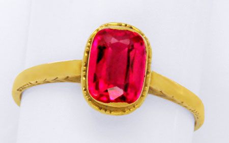 Foto 1 - Antik! Gold-Ring mit Seitlichen Hand Gravuren, 14Karat, S0978