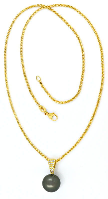 Foto 3 - Brillant-Collier Original Tahiti Perlen 18K Gold, S1072