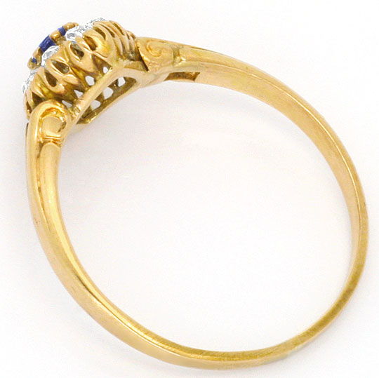 Foto 3 - Sehr Schoener antiker Rotgold-Ring Diamanten und Saphir, S4481