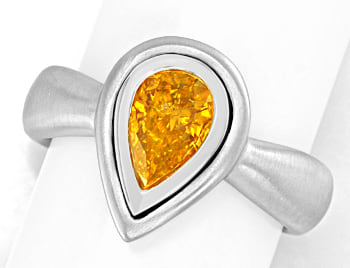 Foto 1 - Ring Fancy Intense Orange Tropfen Diamant HRD, S4958
